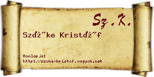 Szőke Kristóf névjegykártya