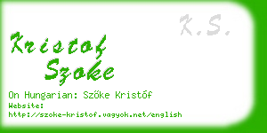 kristof szoke business card