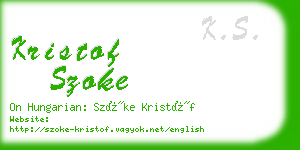 kristof szoke business card